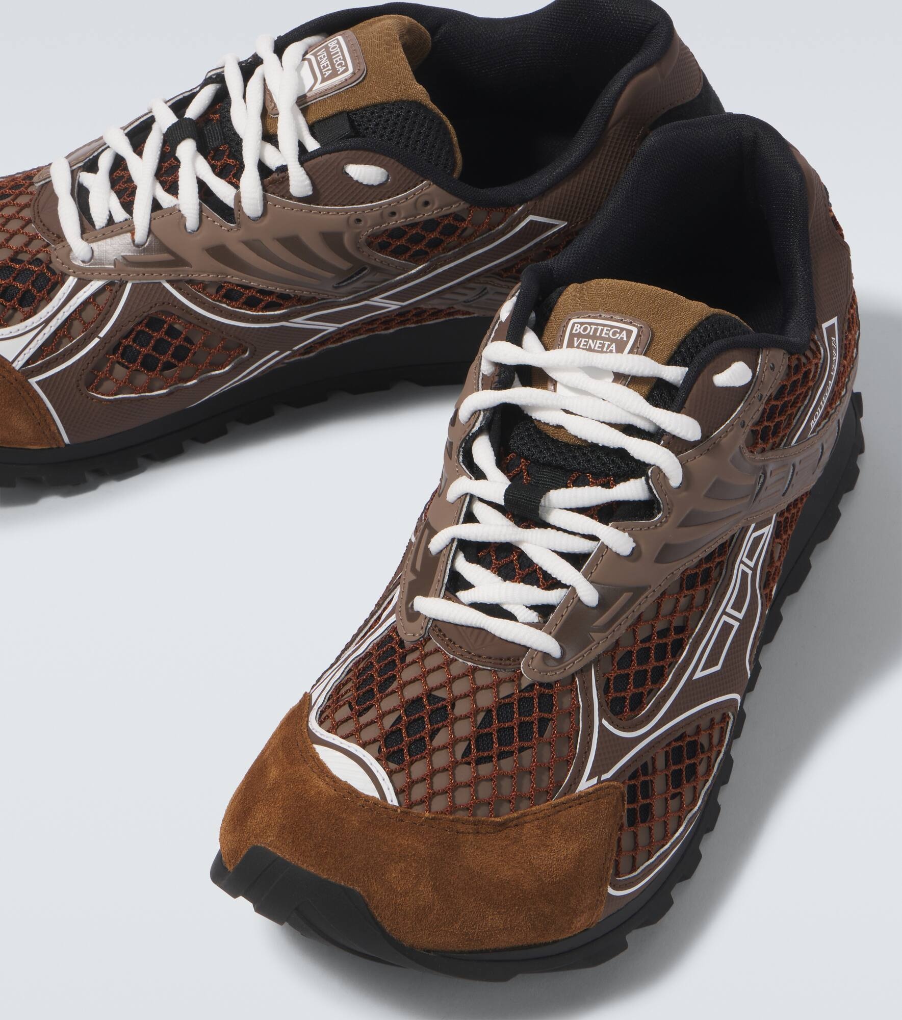 Orbit suede-trimmed mesh sneakers - 3