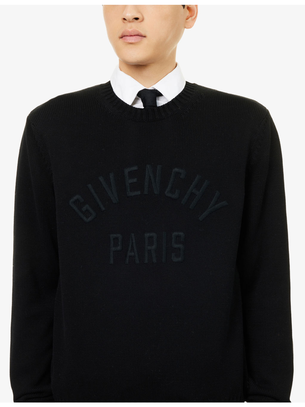 Logo-Embroidered Crewneck Knitted Cotton Jumper - 5