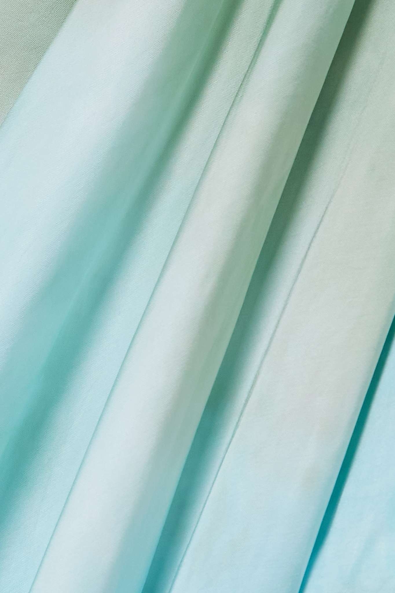 Bow wrap-effect embroidered tie-dyed satin-twill dress - 4