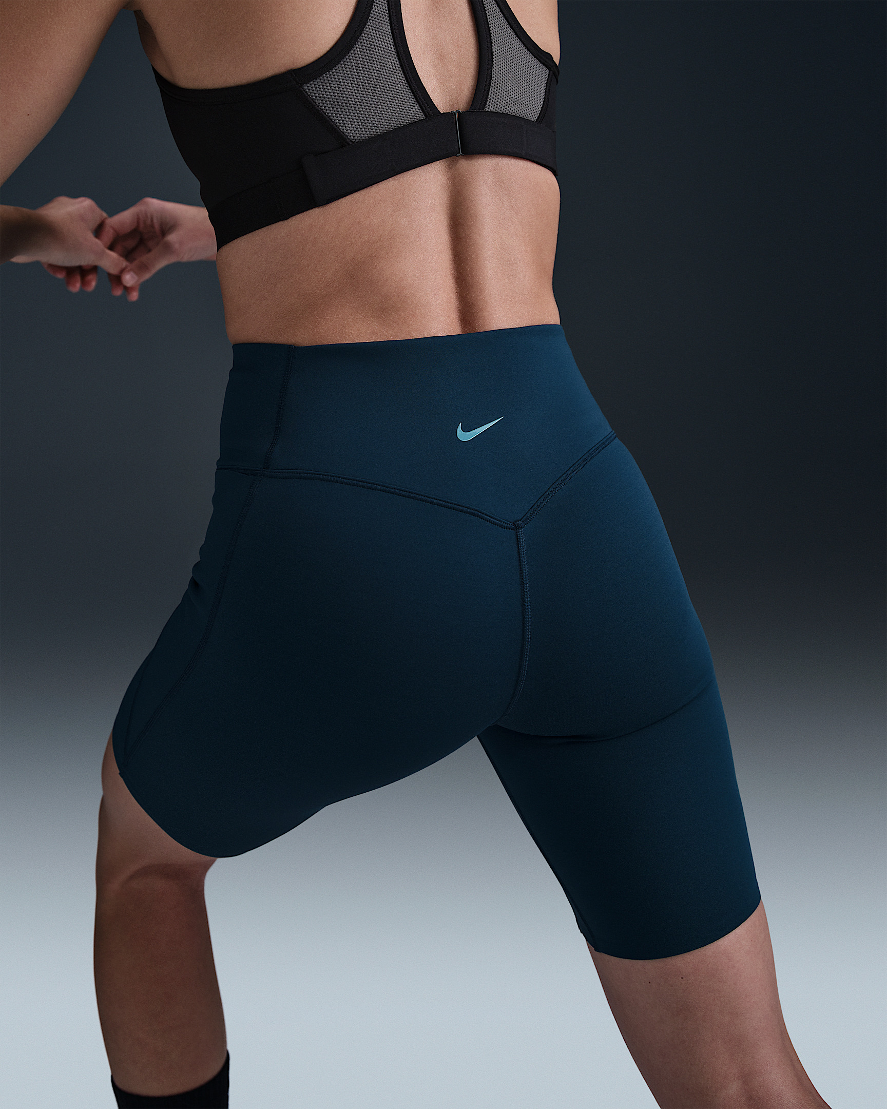 Nike Universa Women's Medium-Support High-Waisted 8" Biker Shorts with Pockets - 3