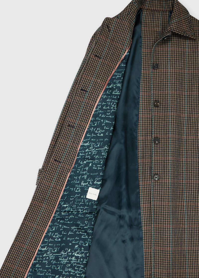 Women's Brown Multi-Houndstooth Wool-Blend Coat 6