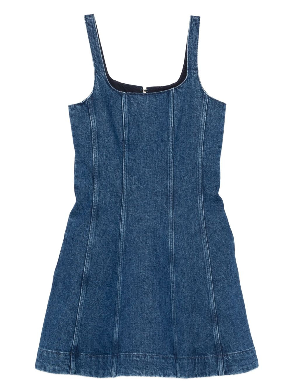 square-neck denim mini dress - 1