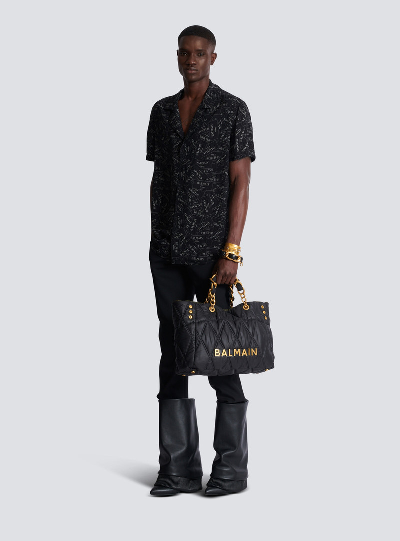 Balmain Pyjama shirt with all-over Balmain label print outlook