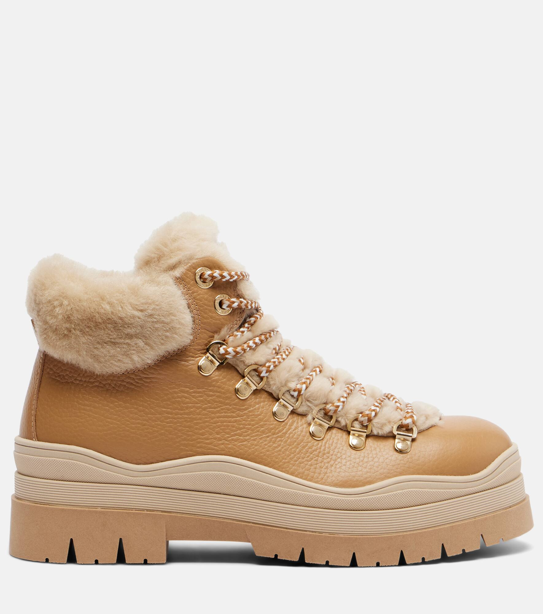 Arosa leather and shearling ankle boots - 4