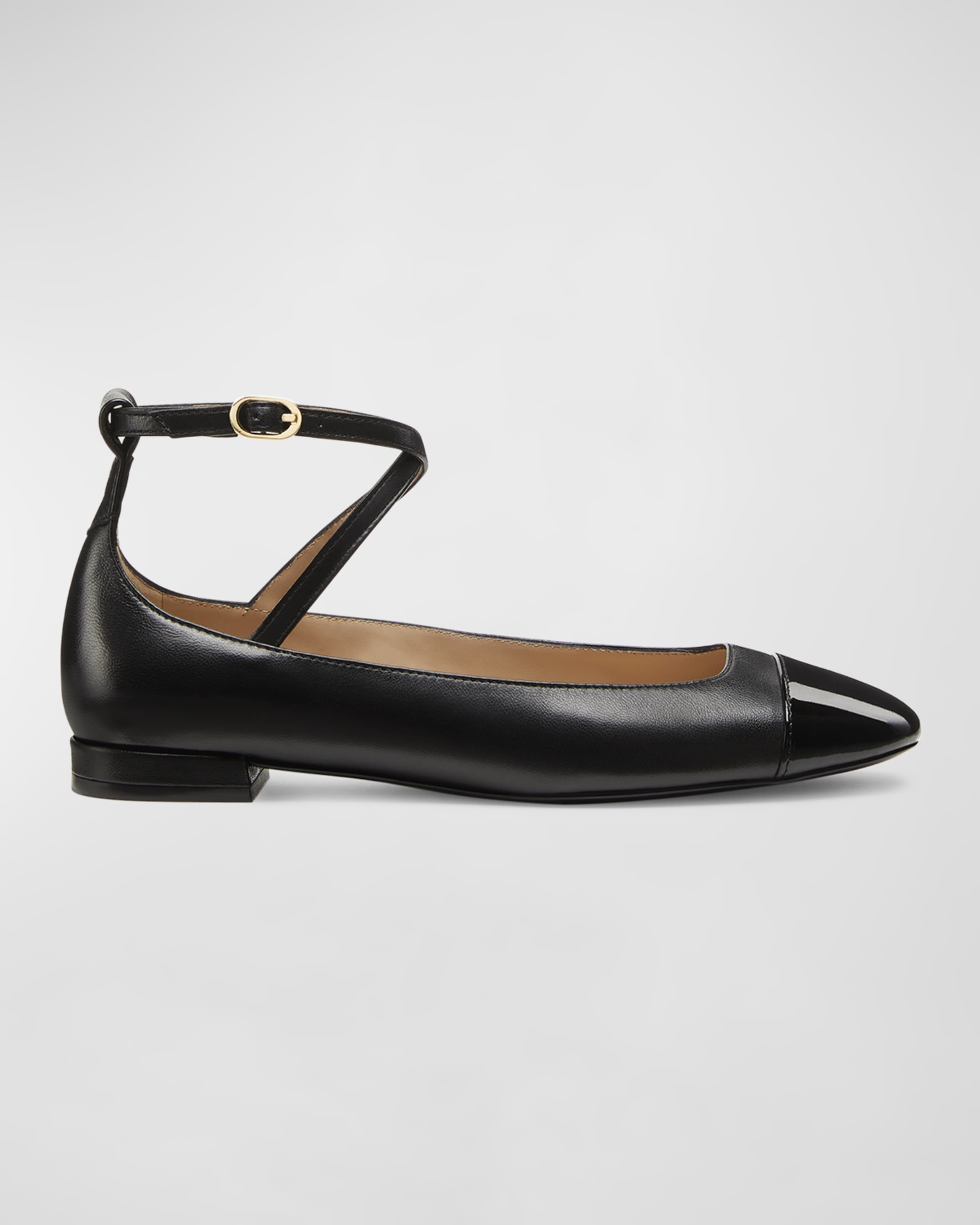 Stuart Weitzman Eden Tweed Crisscross Ballerina Flats