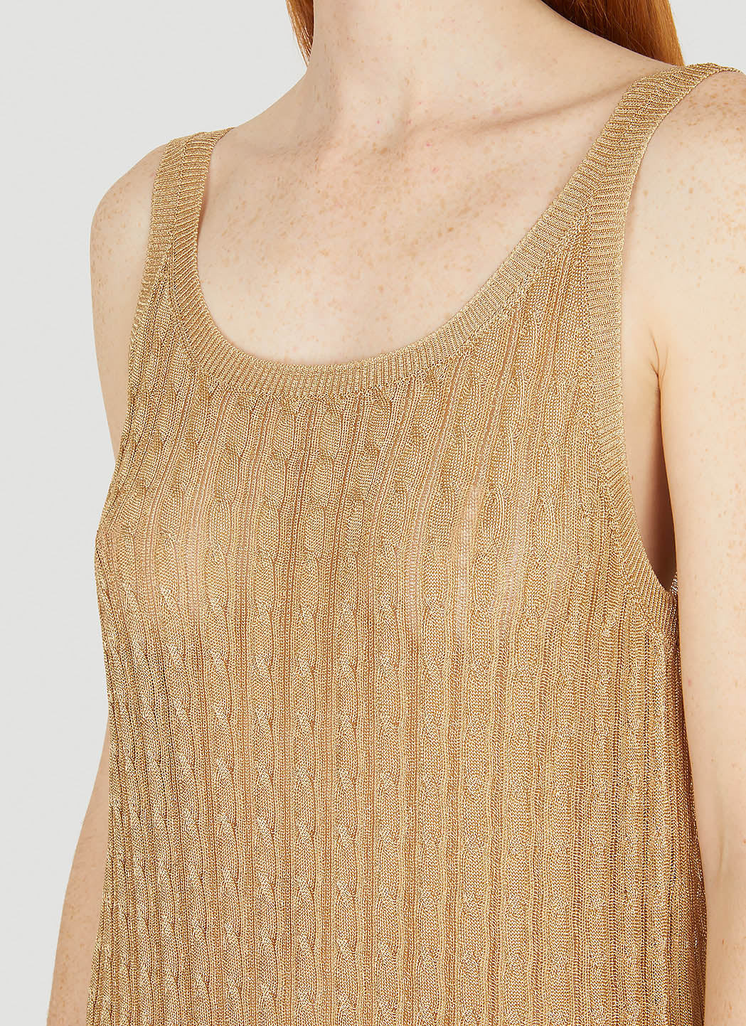 Prada Women Metallic Cabel Knit Dress - 6
