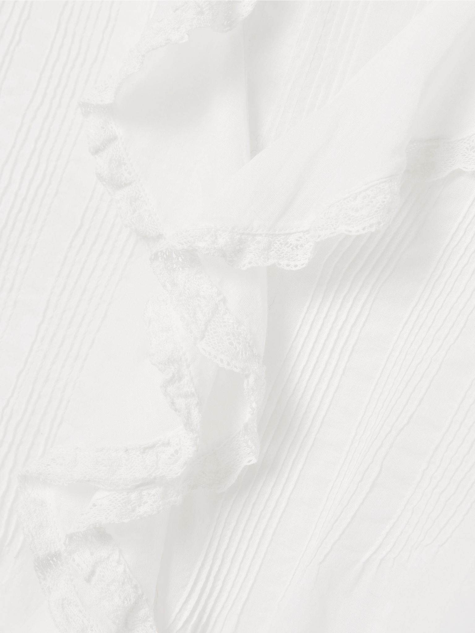 Hardy lace-trimmed ruffled pintucked organic cotton-voile blouse White - 5