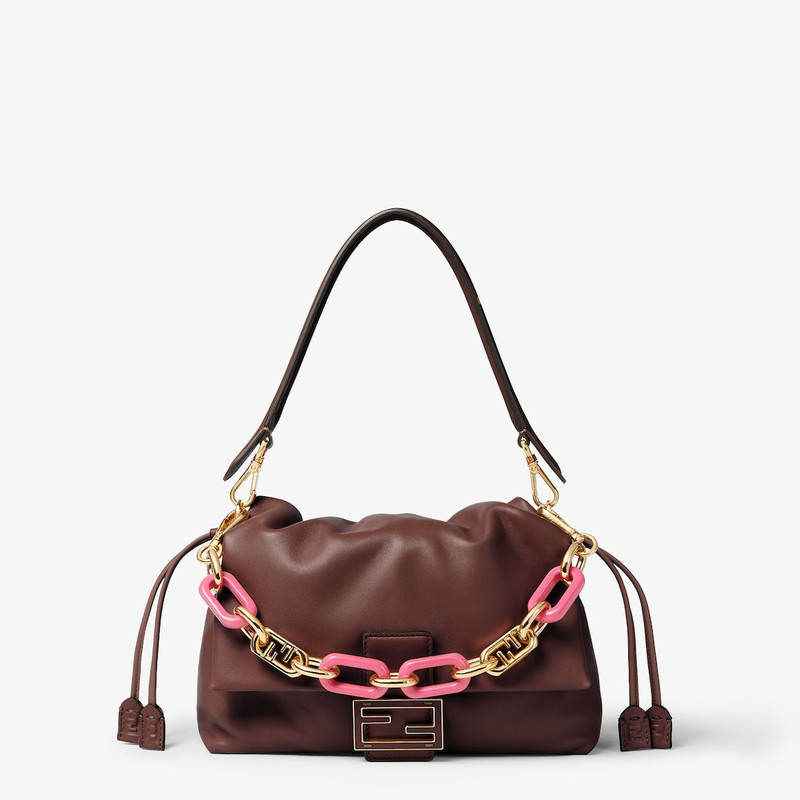 FENDI Mini Strap You Gold metal and fuchsia chain shoulder strap outlook