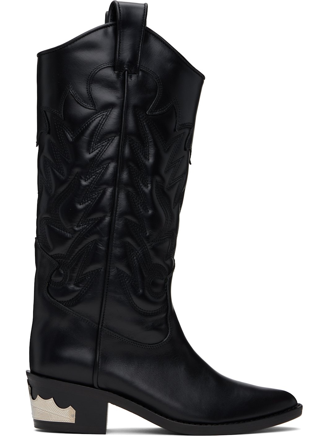 Black Leather Tall Boots - 1