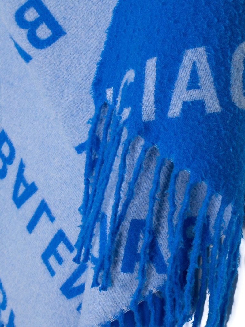 logo-jacquard wool scarf 3