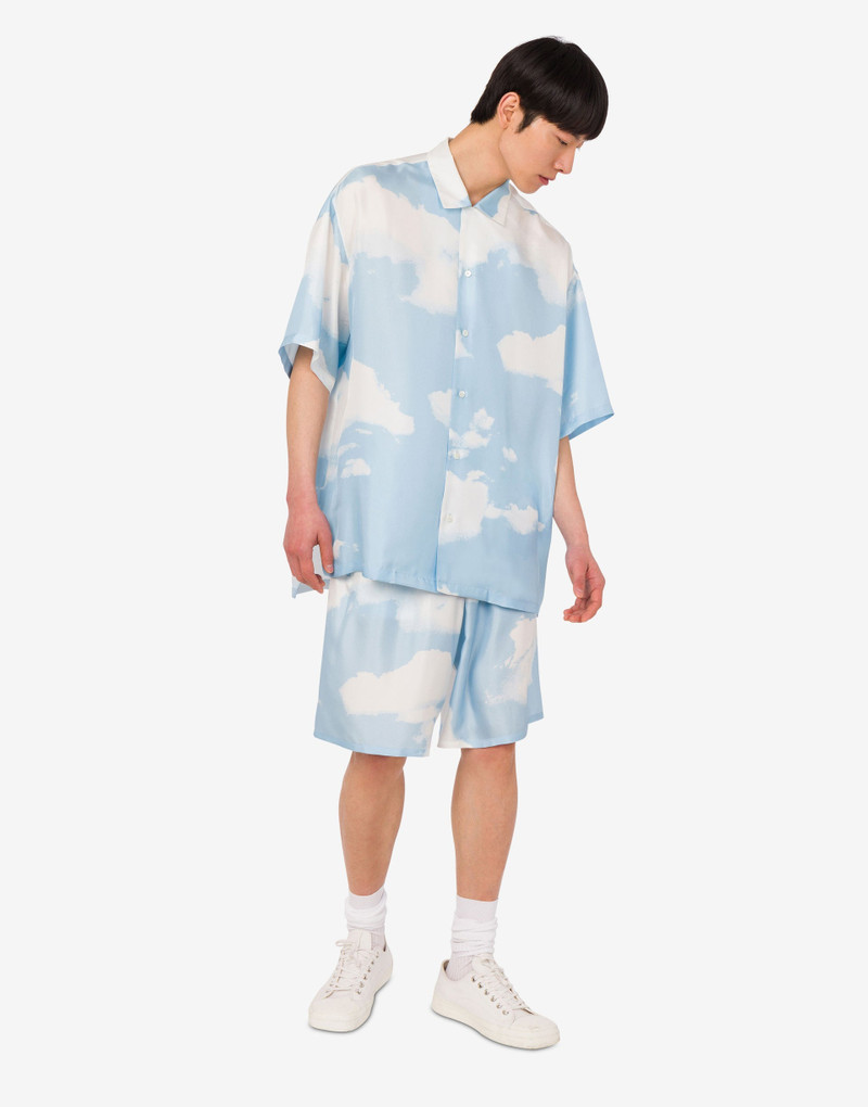 SILK TWILL BERMUDA SHORTS ARCHIVE CLOUDS 1
