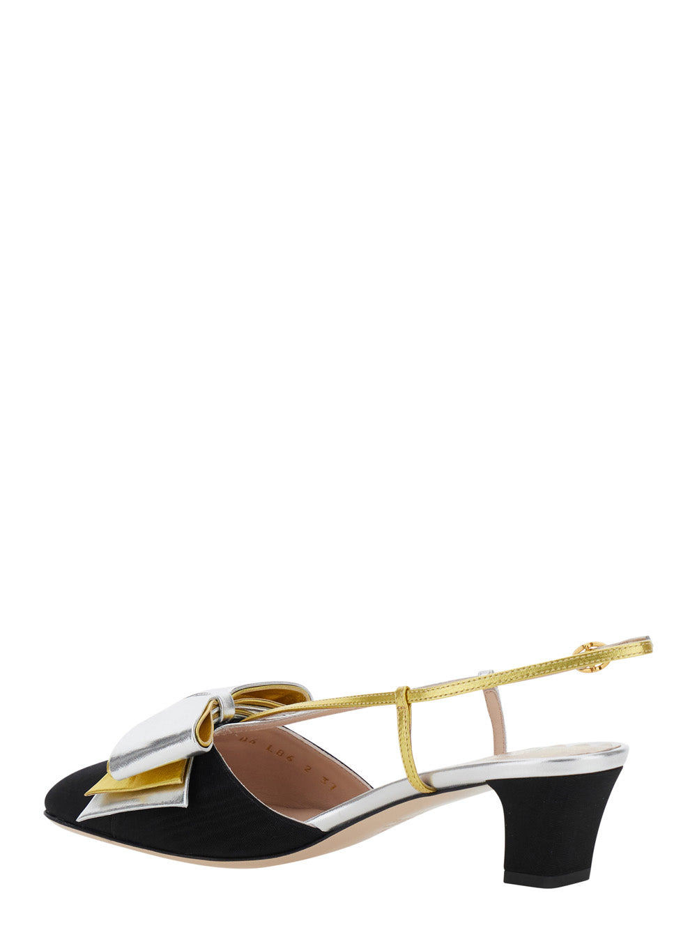Valentino Garavani Women Black Slingback Décolleté With Oversized Bow On The Front In Leather And Vi - 3
