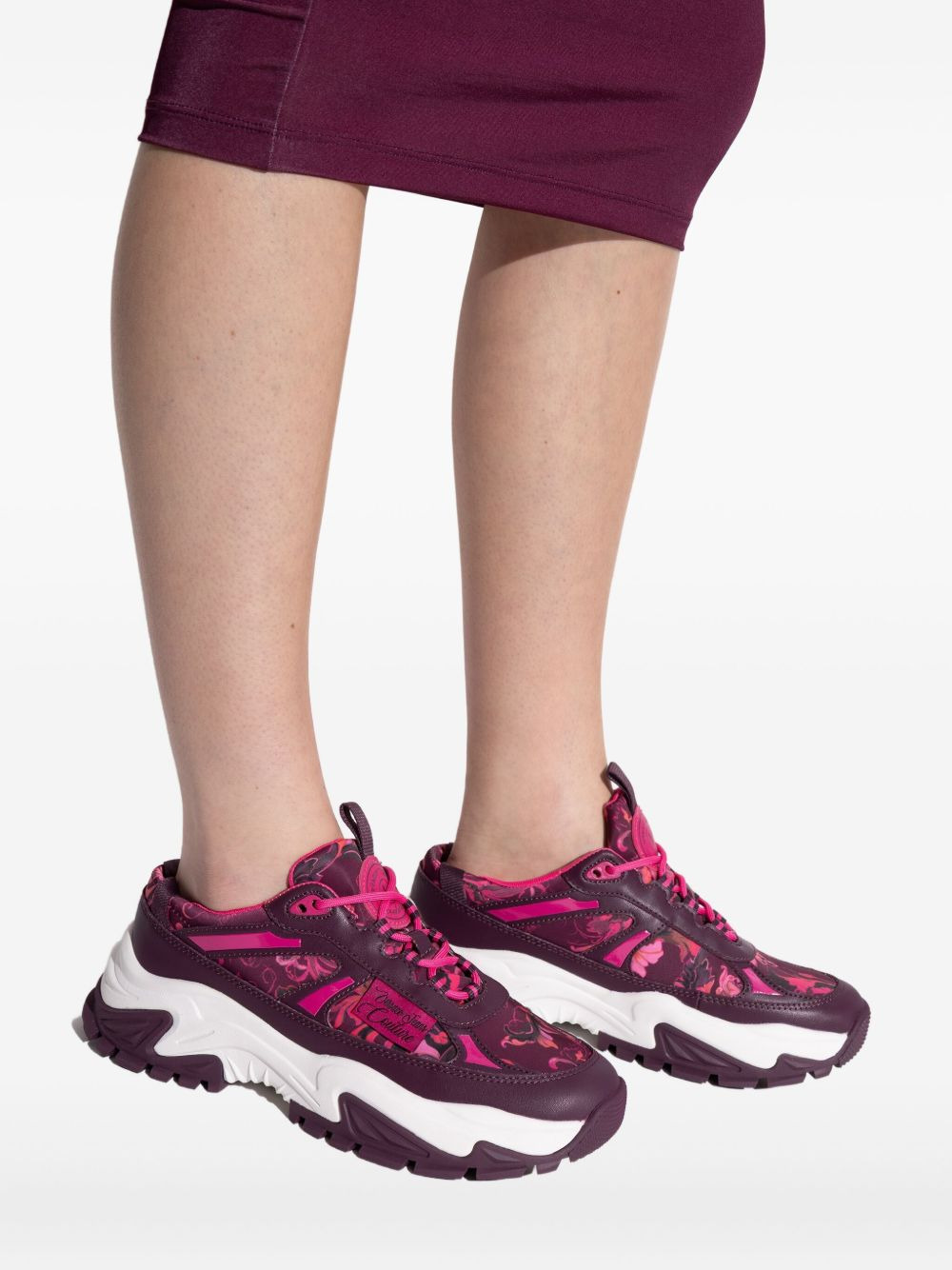floral-print lace-up sneakers - 5