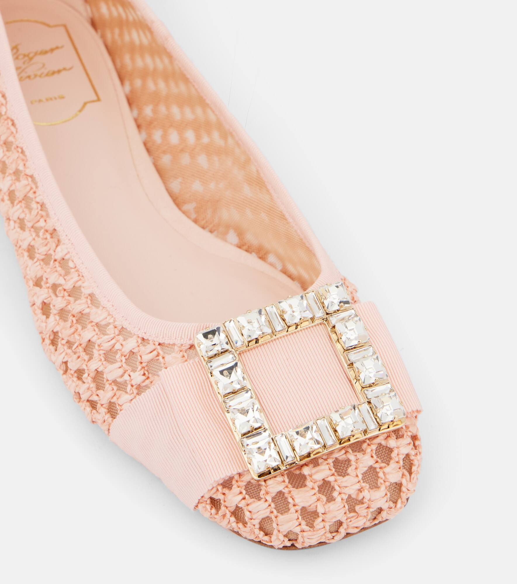 Tres Vivier embellished raffia ballet flats - 5
