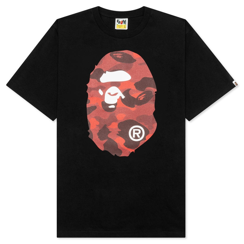 검정 & 빨간색 Camo 큰 Ape 머리 티셔츠 - 1