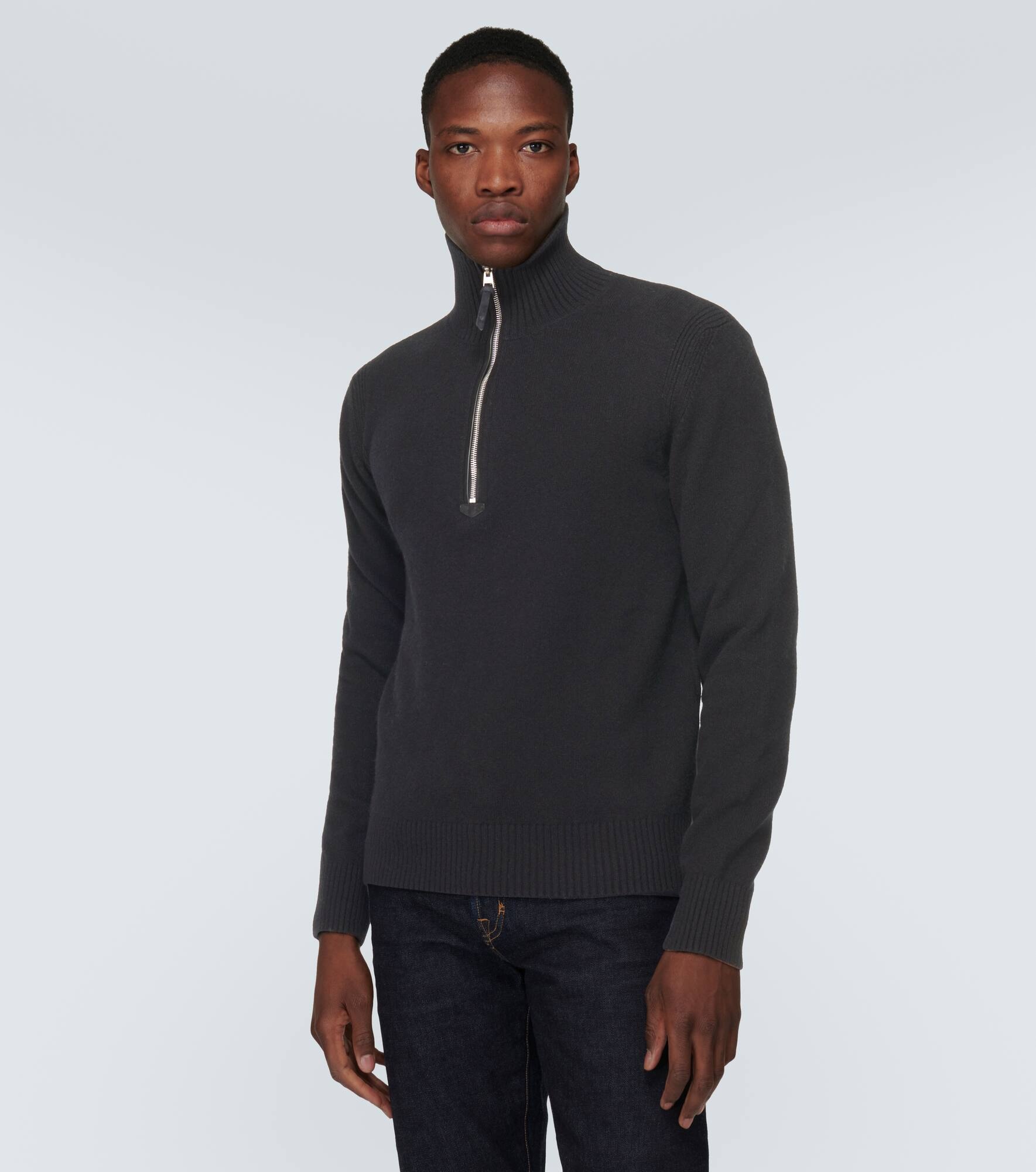 Wool and cashmere-blend half-zip sweater - 3
