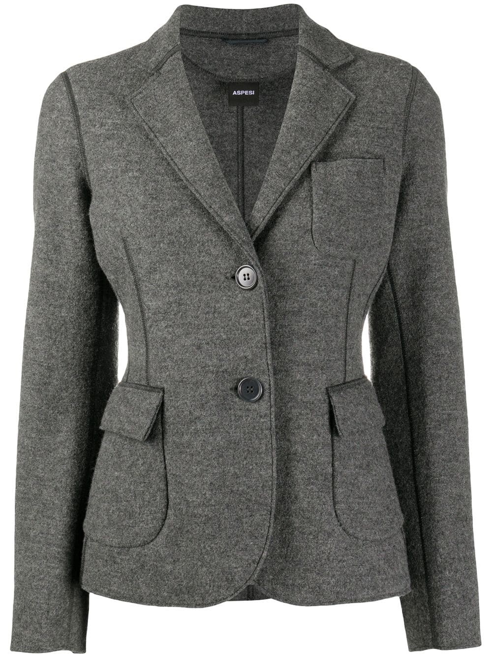 exposed-seam wool blazer - 1