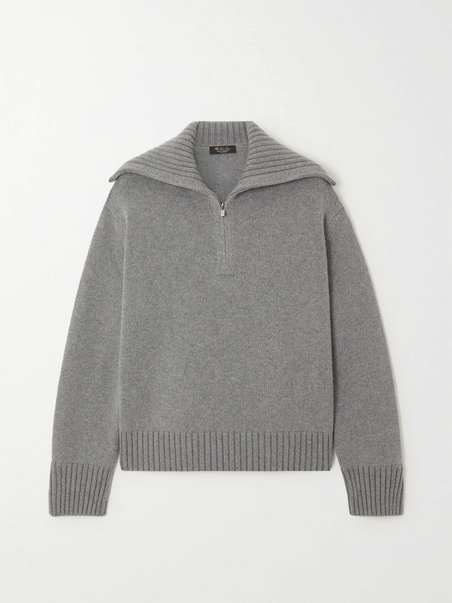 Cashmere half-zip sweater Gray - 1
