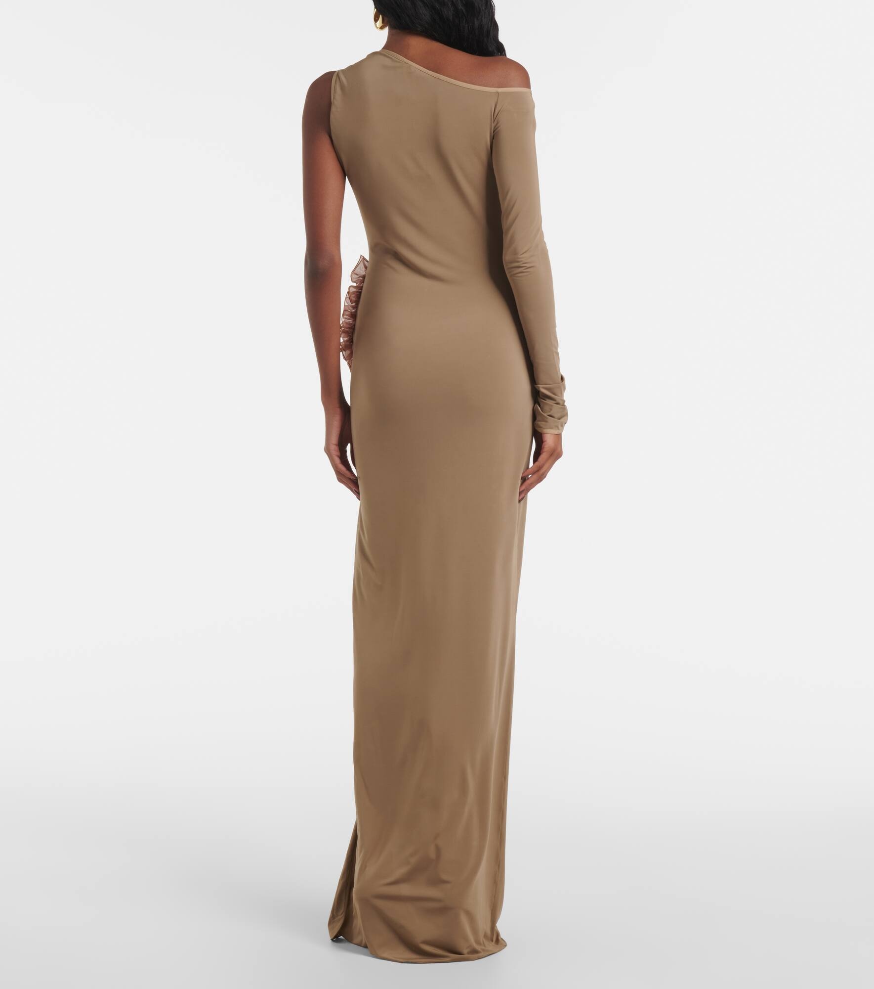 Asymmetric ruffled maxi dress - 3