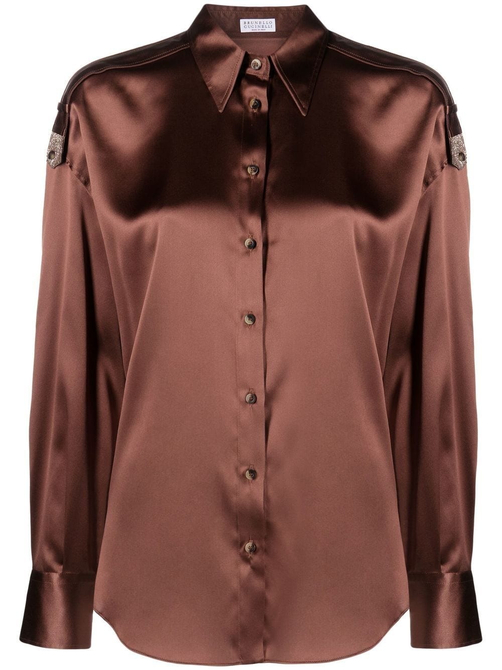 long-sleeve silk shirt - 1