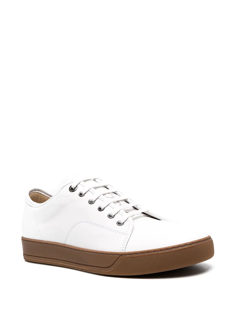 low-top leather sneakers - 2