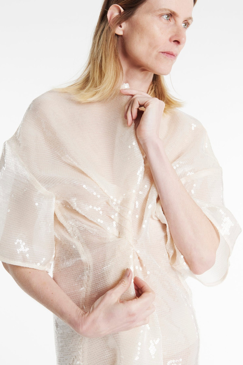 KNOTTED SEQUIN DRESS IVORY 12