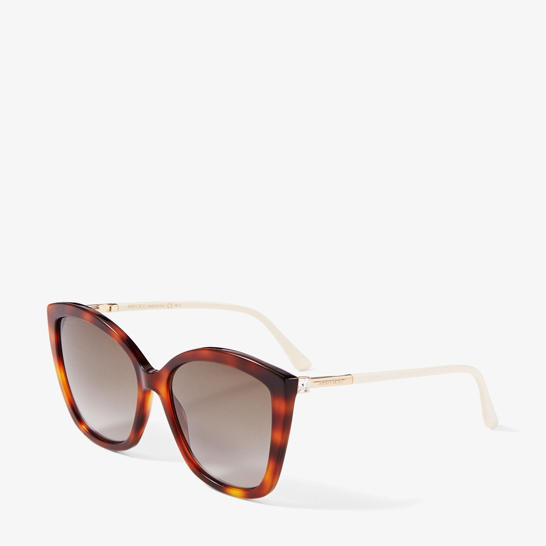 Nat
Dark Havana Cat-Eye Sunglasses with Swarovski Crystals - 3