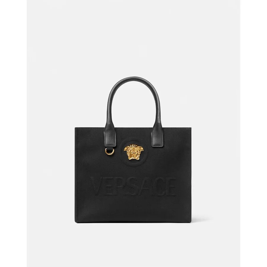 Versace La Medusa Canvas Small Tote Bag - 1