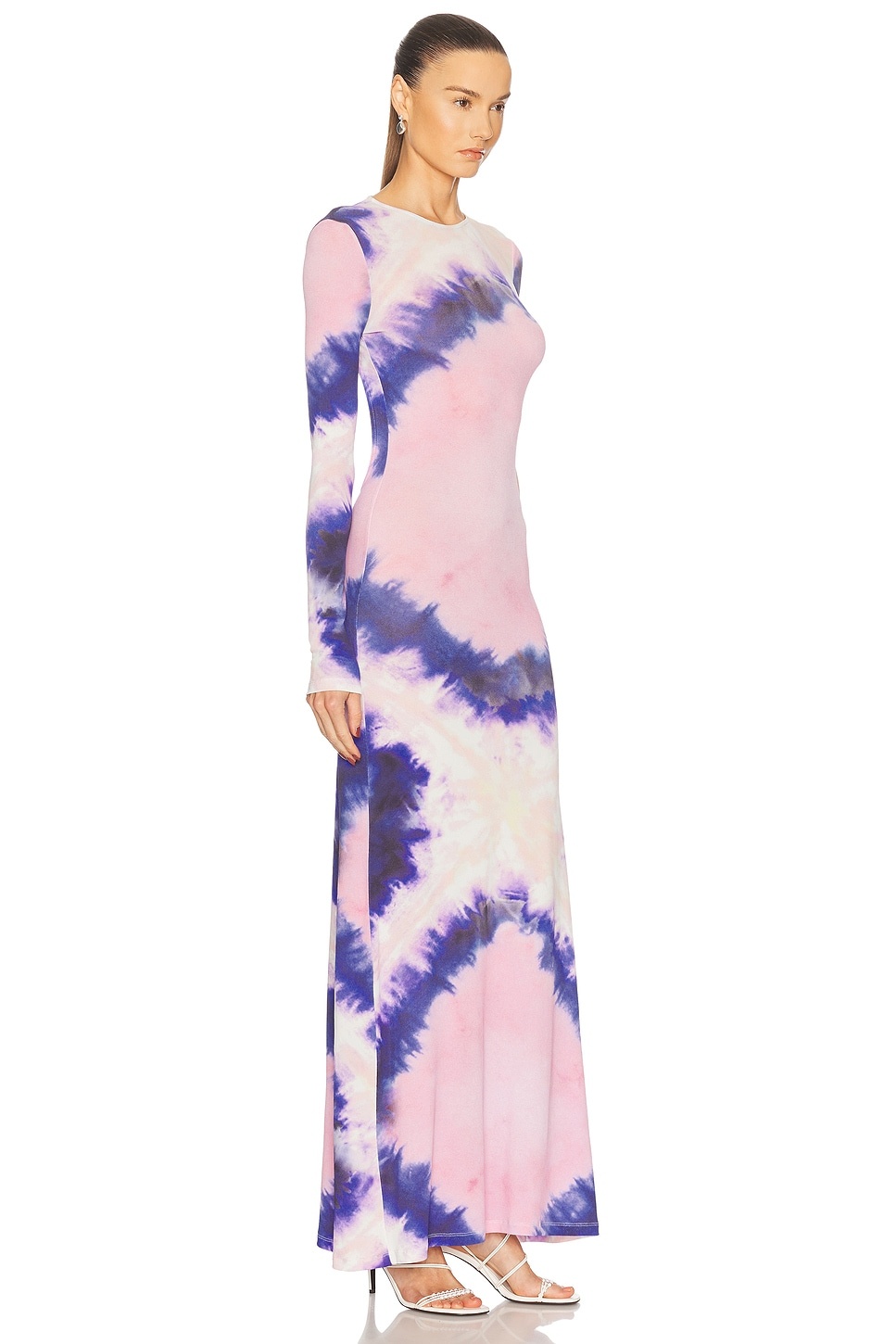 Long Sleeve Open Back Maxi Dress - 3