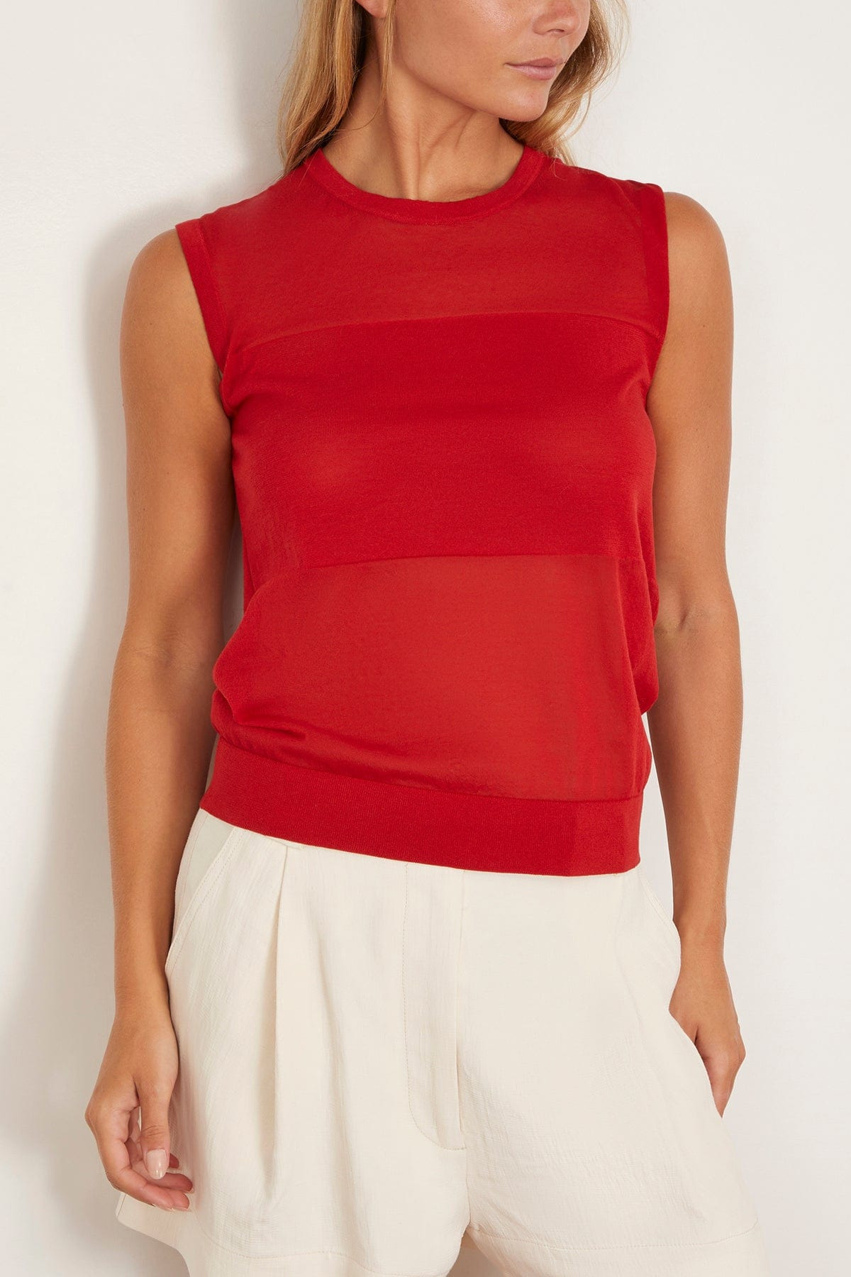 Anita Sleeveless Knit Top in Red - 3