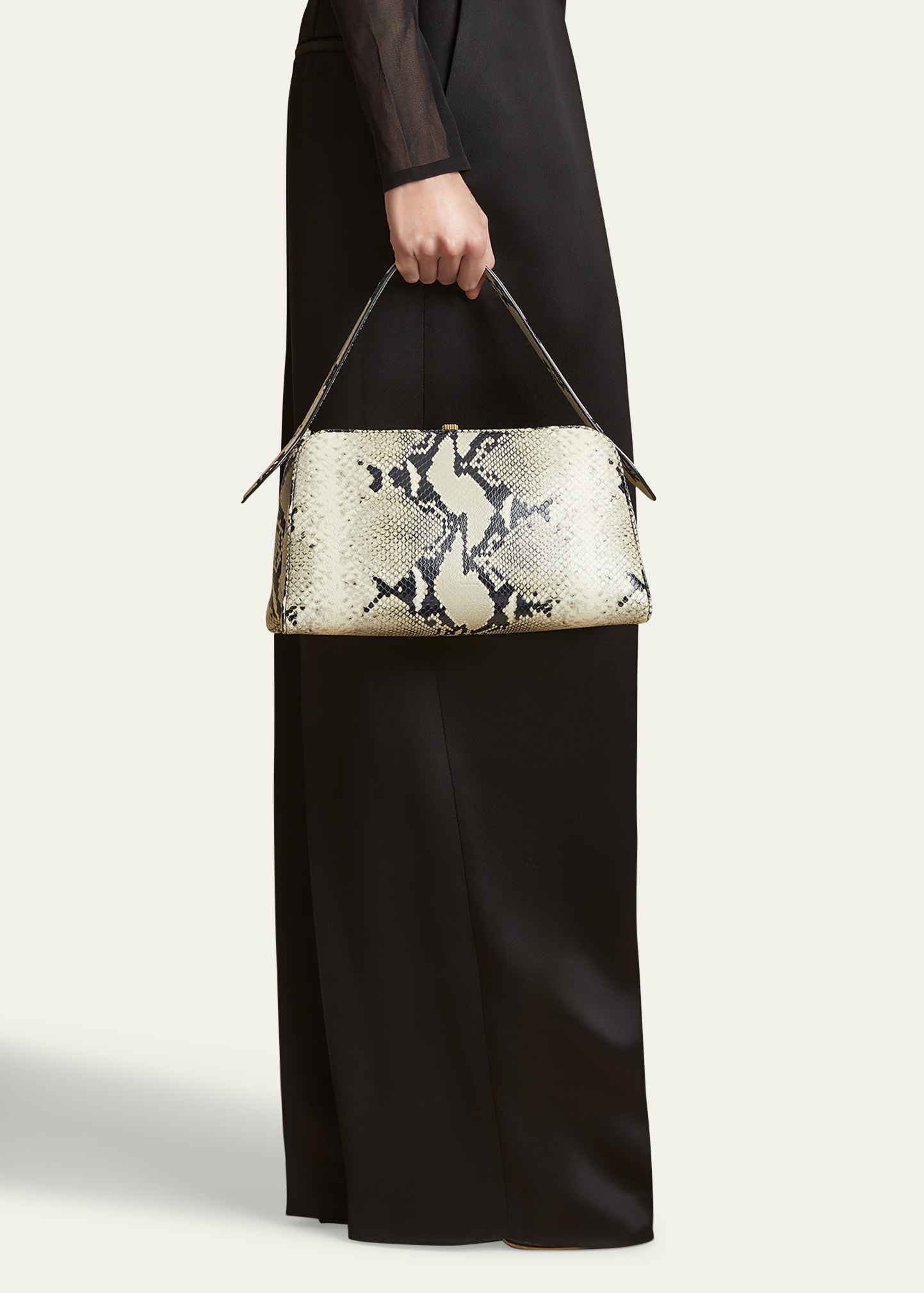 Cate Python-Embossed Leather Top-Handle Bag - 5