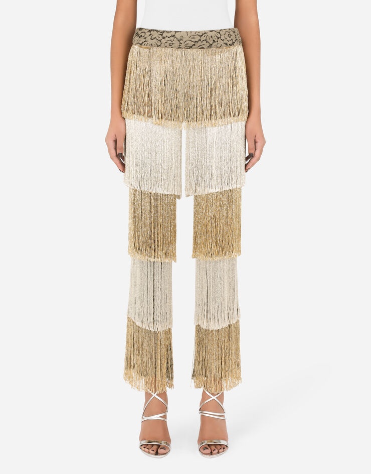 Lace pants with beaded fringing - 1