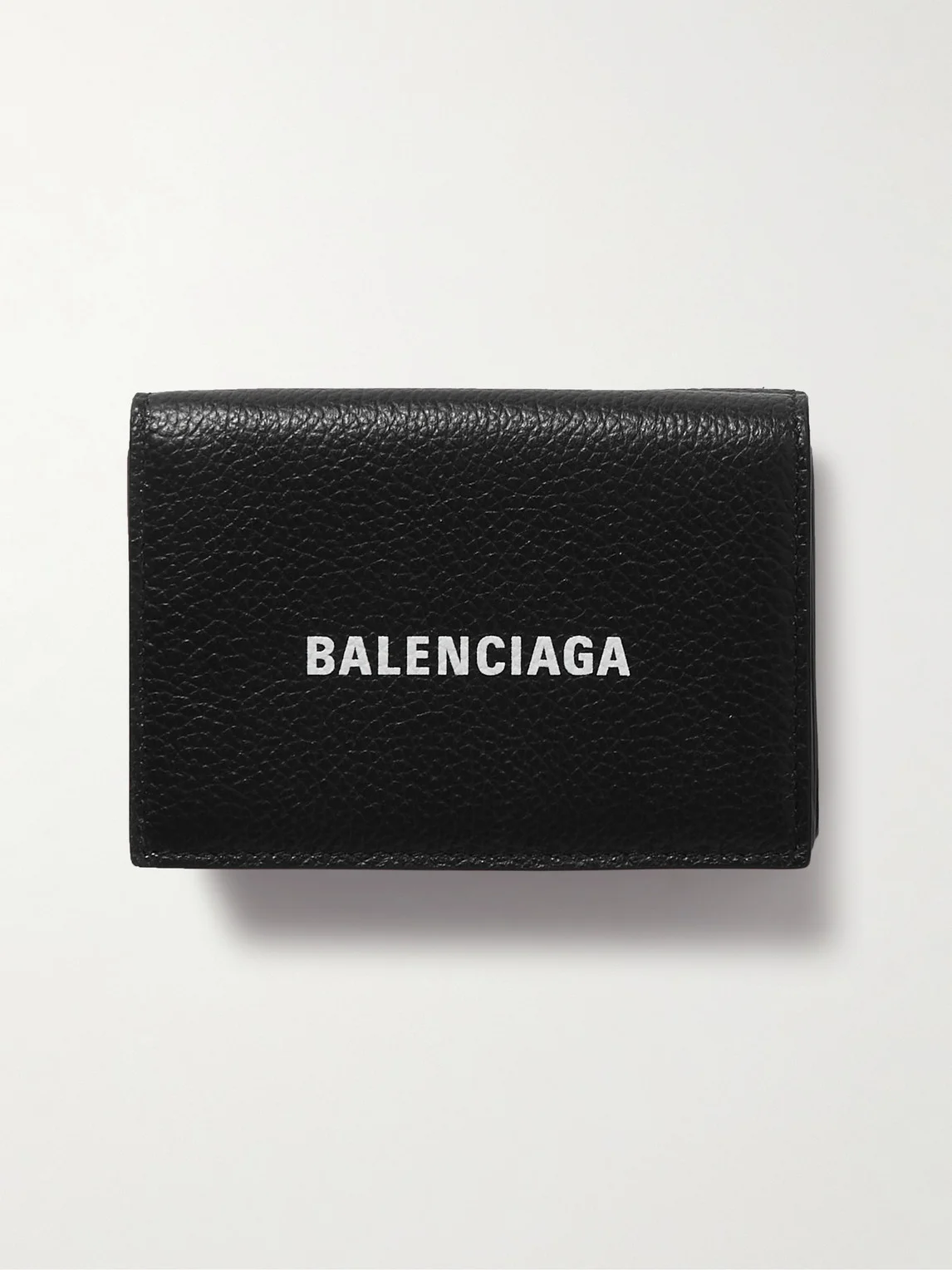 Logo-Print Full-Grain Leather Trifold Wallet - 1