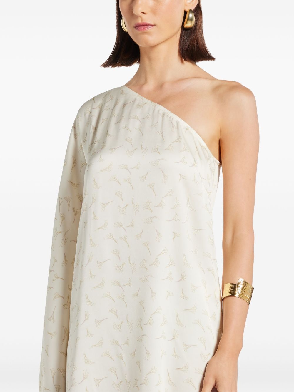 printed one-shoulder maxi dress - 5