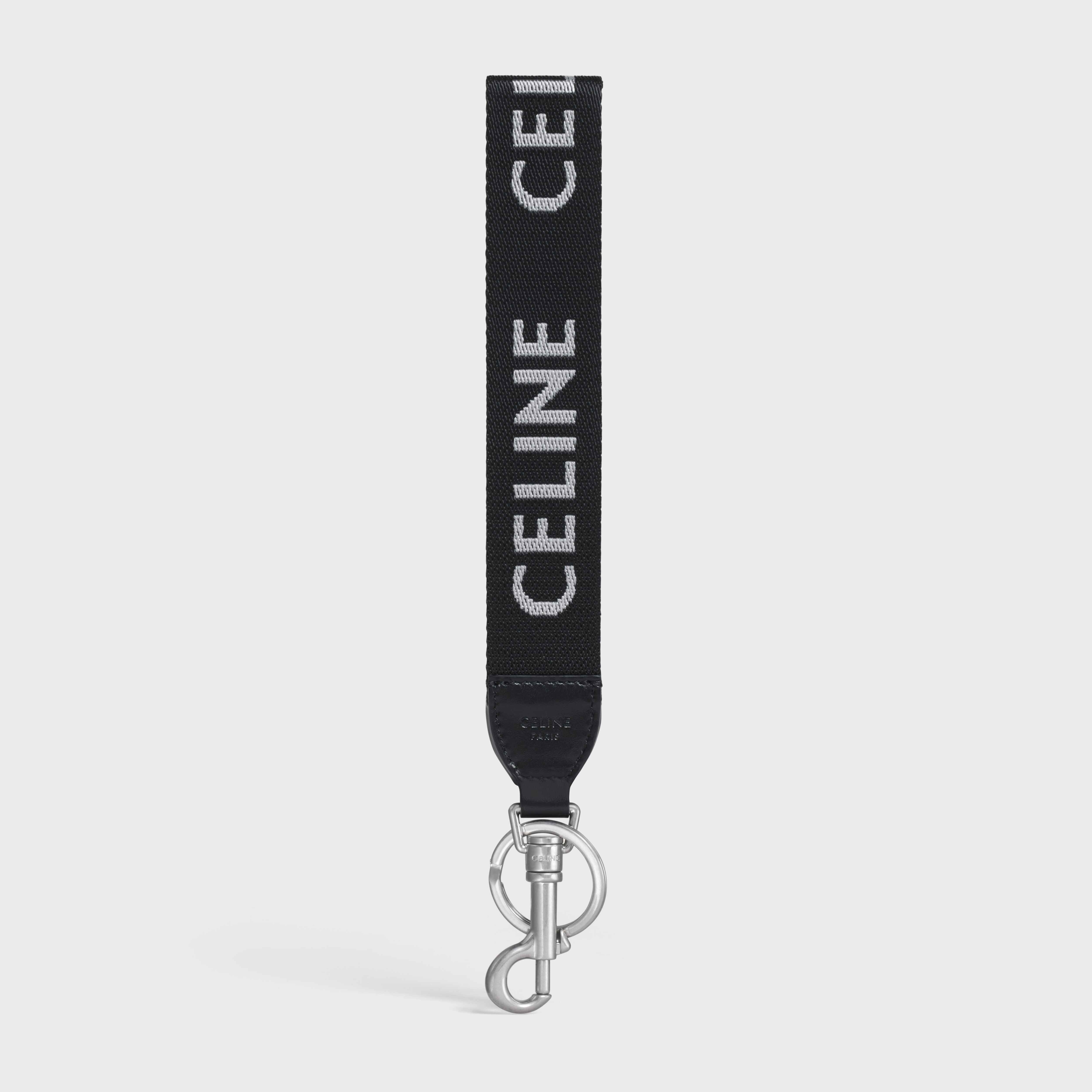 Celine Strap Keyring in Textile with Celine Print - 1