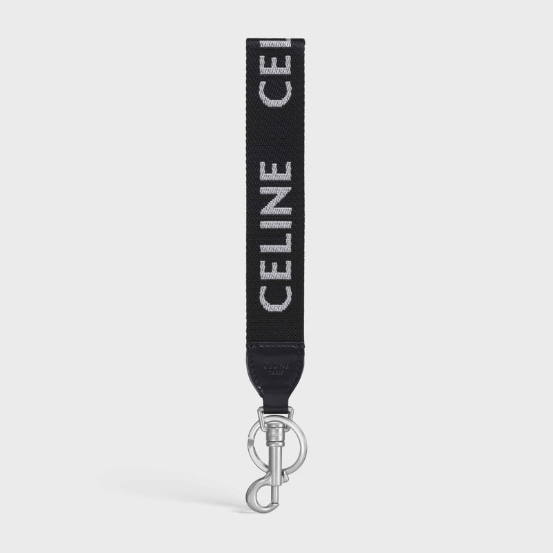Celine Strap Keyring in Textile with Celine Print 1