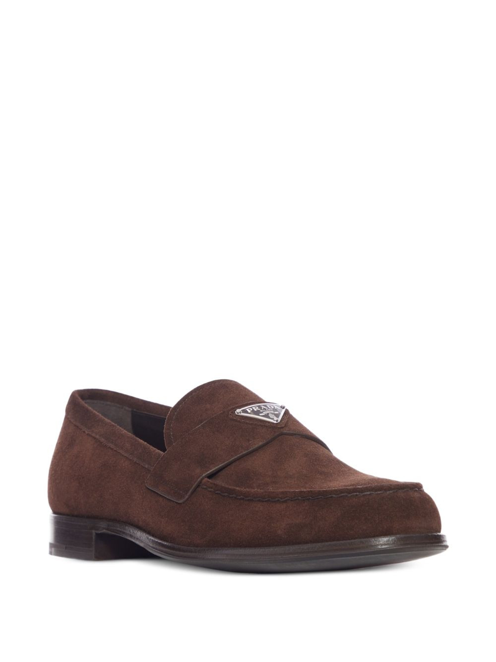 logo-detail suede loafers - 2