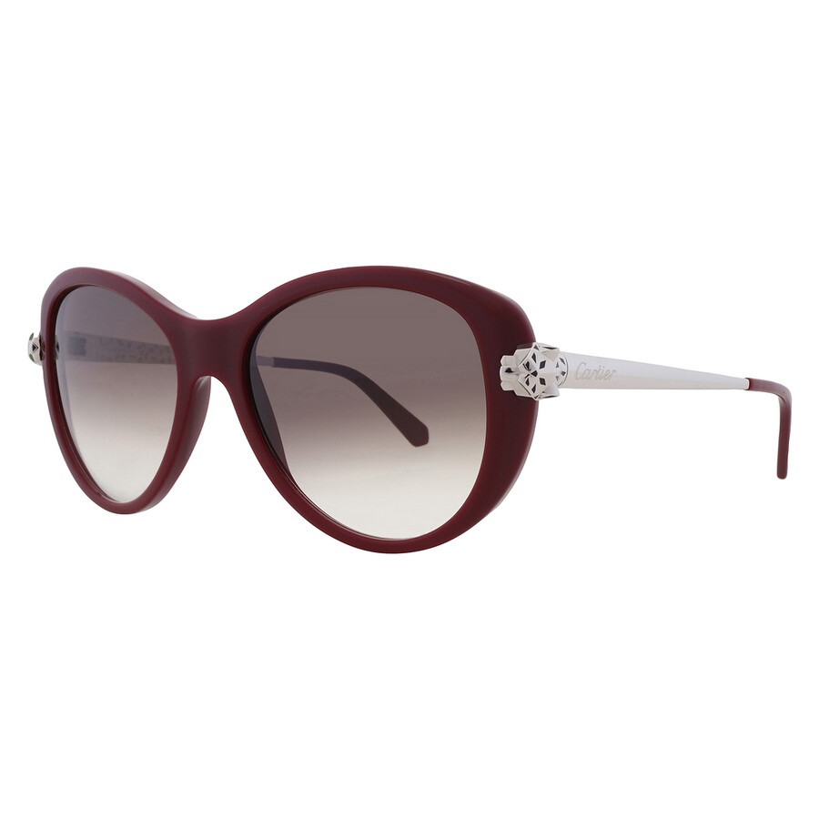 Cartier Panthere de Cartier Grey Cat Eye Ladies Sunglasses CT0060S 003 55 - 2
