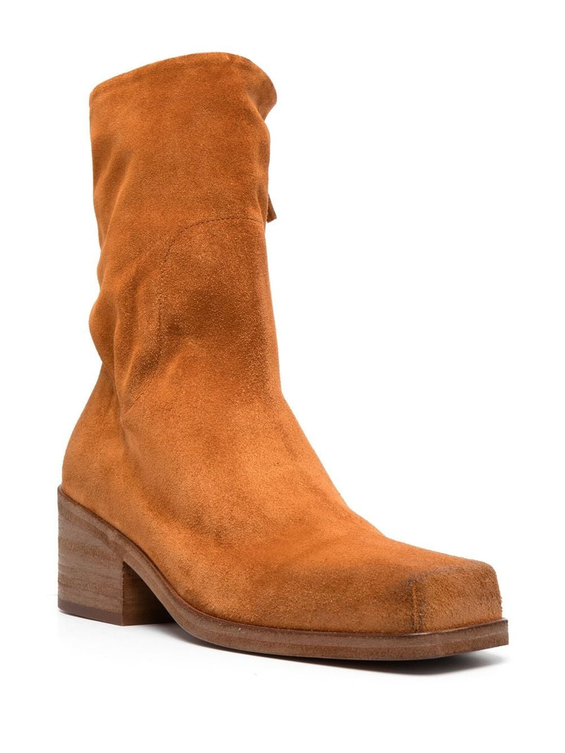 Marsèll square-toe suede calf-high boots outlook