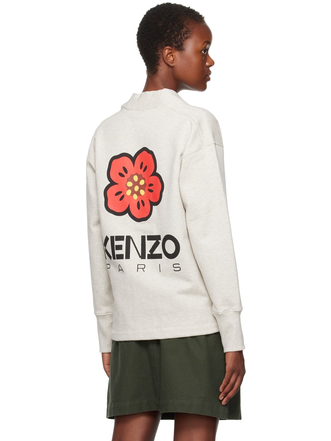 Gray Kenzo Paris Boke Flower Cardigan - 3