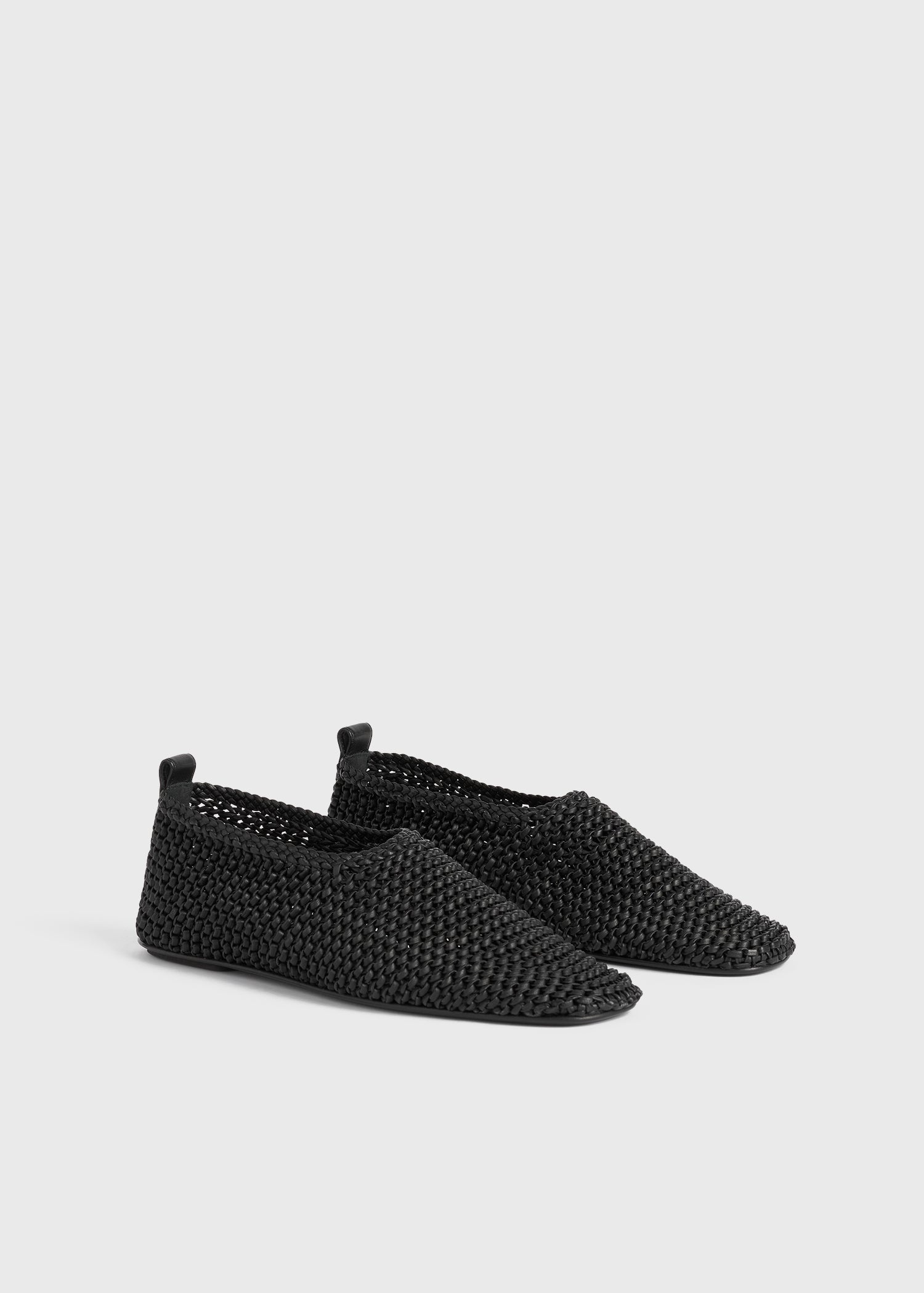 Woven leather ballerinas black - 4