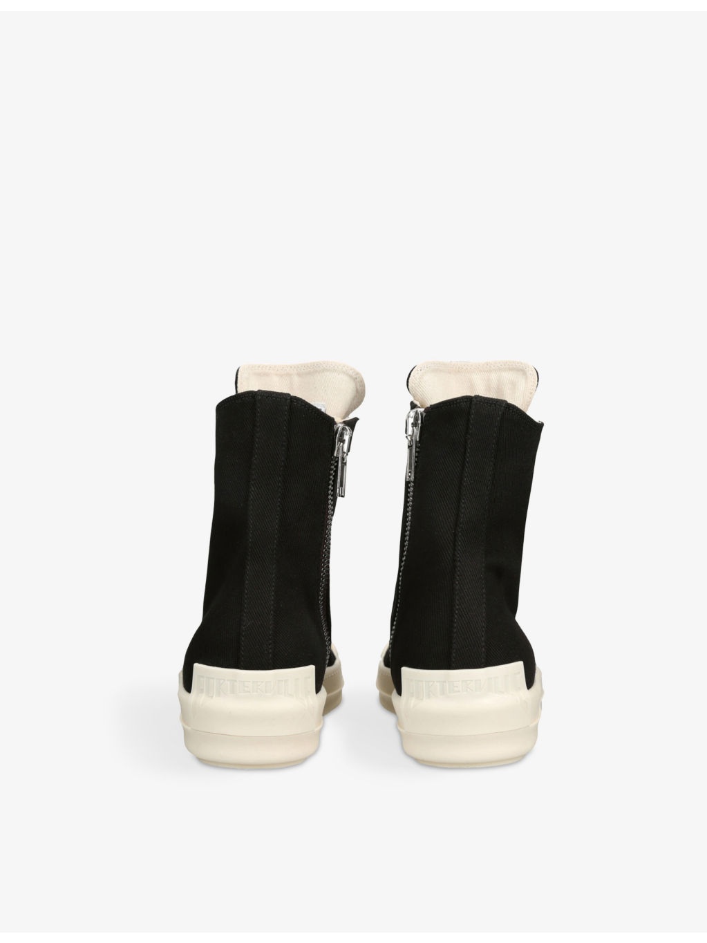 Contrast-Toe Denim High-Top Trainers - 4