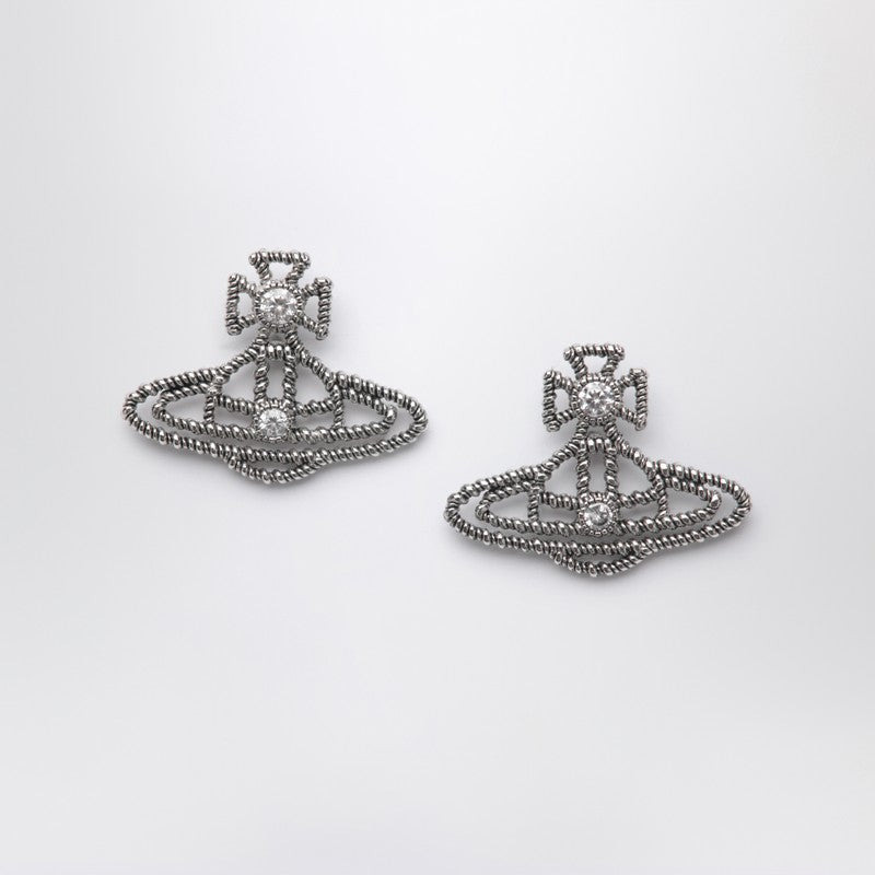 Vivienne Westwood Platinum Orb Logo Earrings Women - 1