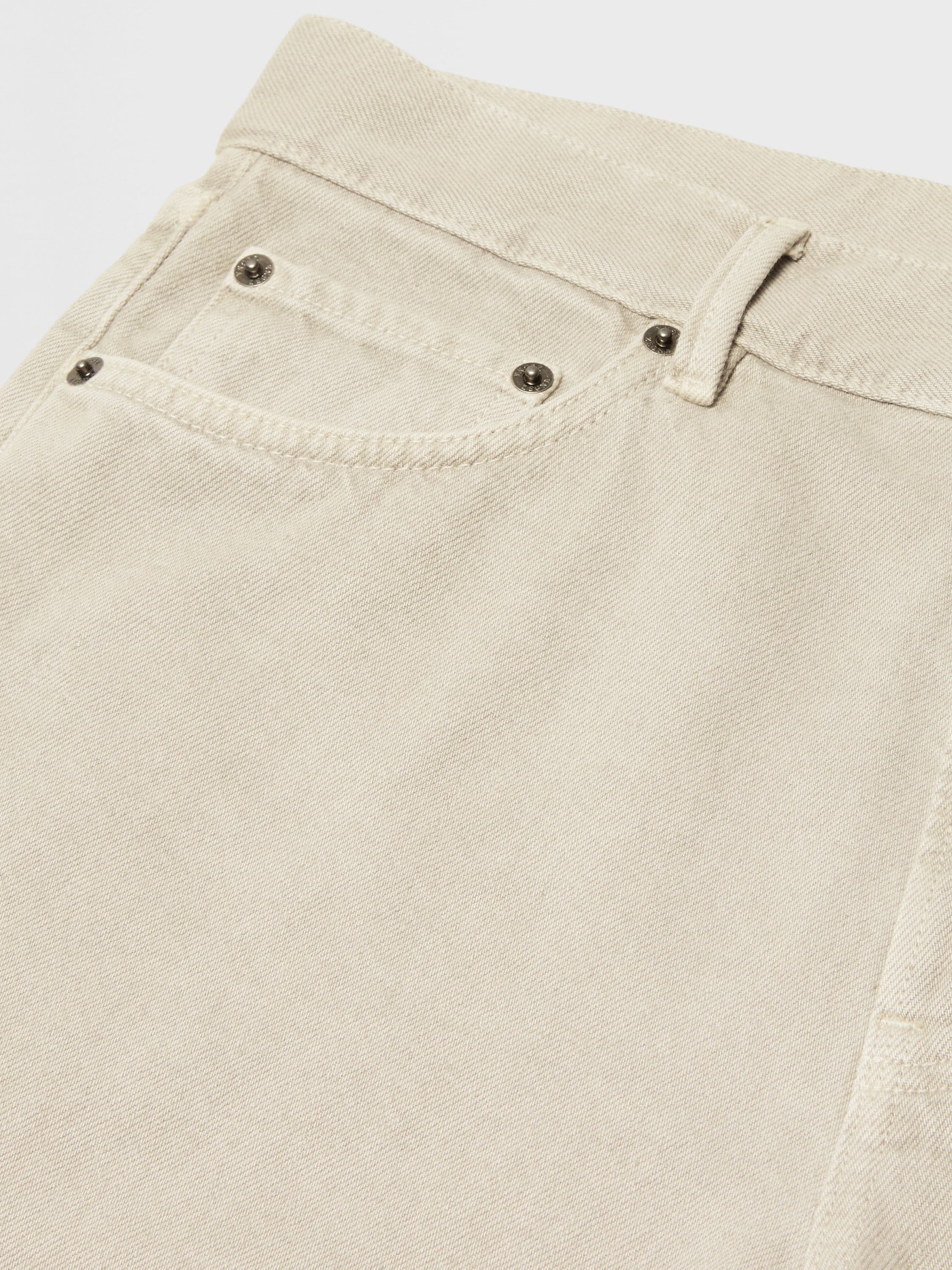 WHITE COTTON ROCCIA JEANS - 3
