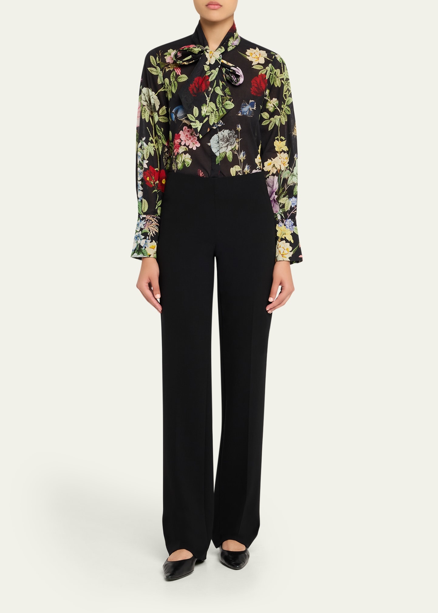Lloyd Floral Slit-Sleeve Blouse - 2