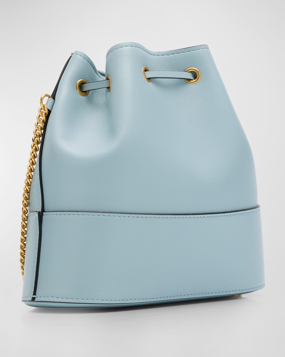 VLOGO Mini Leather Chain Bucket Bag - 4