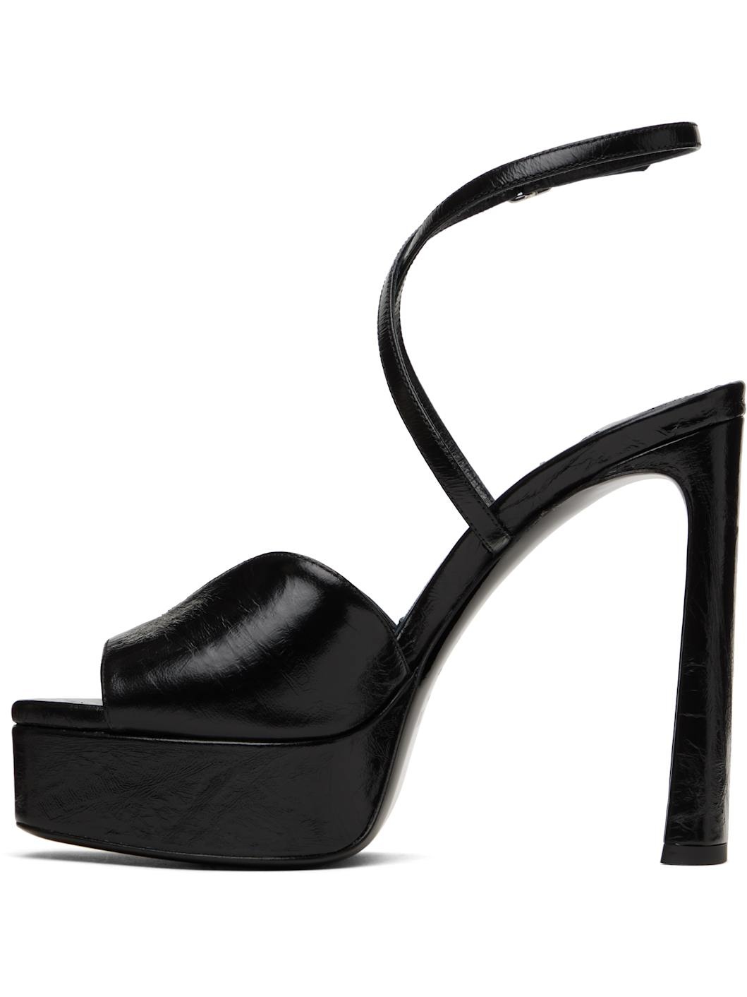 Black Karli Platform 125 Heeled Sandals - 3