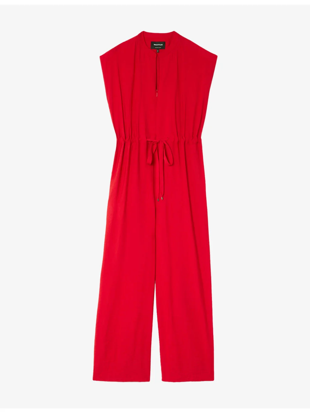 Sleeveless Drawstring-Waist Woven Jumpsuit - 1