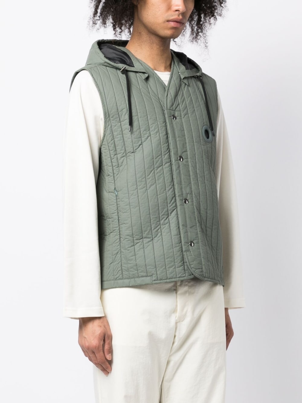 quilted hooded gilet - 3
