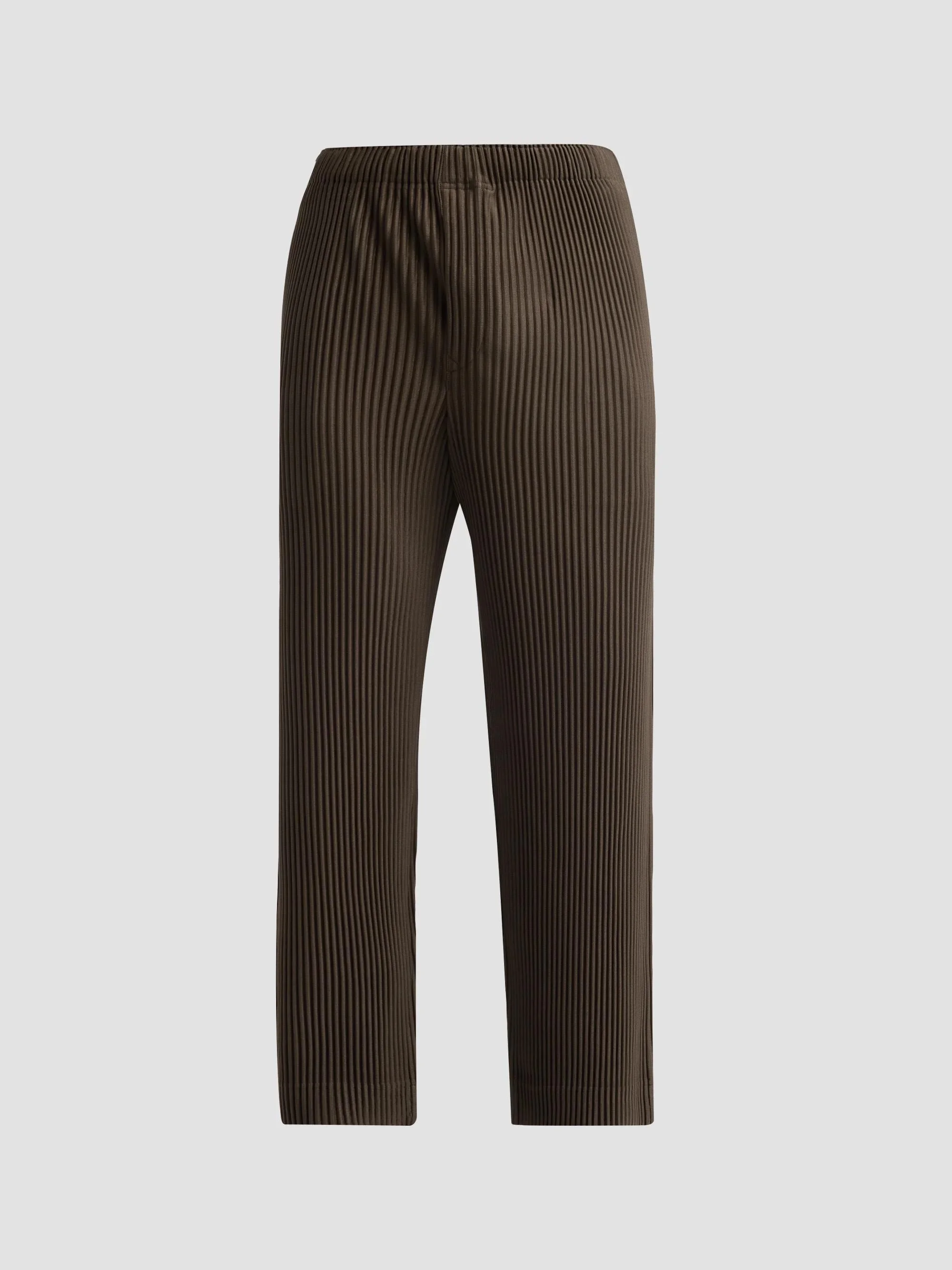 Men Pleated Knit Pants - Shade Grayish Brown - 1